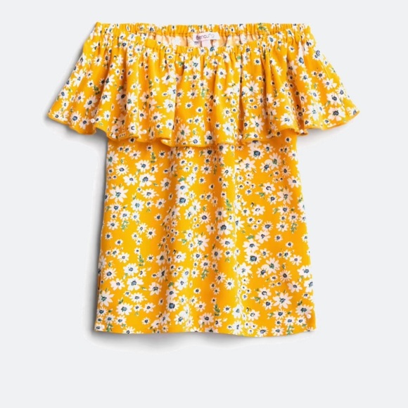 Floral Off-Shoulder Dress in Yellow - Picture 1 of 2
